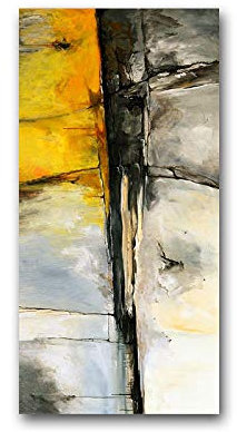 Moderne Wandkunst Bilder für Wohnzimmer Abstrakte Kunst Geldbaum Unter Dem Mondlicht Leinwand Malerei Wohnkultur 50x105cm (20x41in) Mit Rahmen