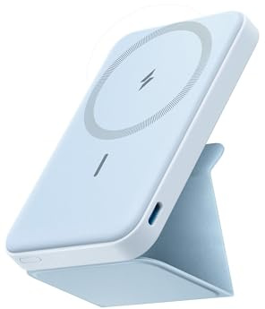 Anker 622 MagGo magnetische kabellose Powerbank 5000mAh mit USB-C | Klappbares Design für iPhone 12/13/14/15/16/17, Farbe: Wolkengrau