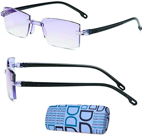 LUCKKY Presbyopic Glasses Far and Near,Color Glint Sapphire Reading Glasses,Progressive Dual-purpose-lesebrille Mit Hoher Härte Und Antiblau-licht,Progressive Fern- und Nah-Lesebrille,Mit Brillenetui