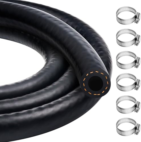 Hanibos 10 mm Benzinschlauch 1Meter mit 6 Schlauchschellen