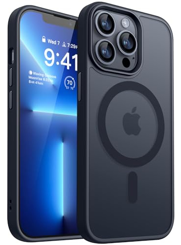 CANSHN Magnetisch für iPhone 13 Pro Hülle für MagSafe [TOP Magnetische Adsorption] [Militärschutz] Schutzhülle Samtige Touch Matt Anti-Kratzen Handyhülle iPhone 13 Pro Case, Schwarz
