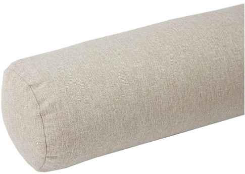 AQIGR Round Cervical Roll Bolster Pillow with Removable & Washable Pillow Cover, Bolster Pillow Filled with Soft, Round Bolster Pillowcase Cover(Beige,15x45cm)