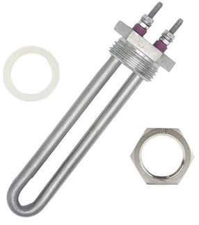 LVSELINGI DN25 All Stainless Steel 304 Single U Type 220V 500W Electric Heating Element for Boiler Heater/Water Dispenser Cheerfully(Heater Nut)