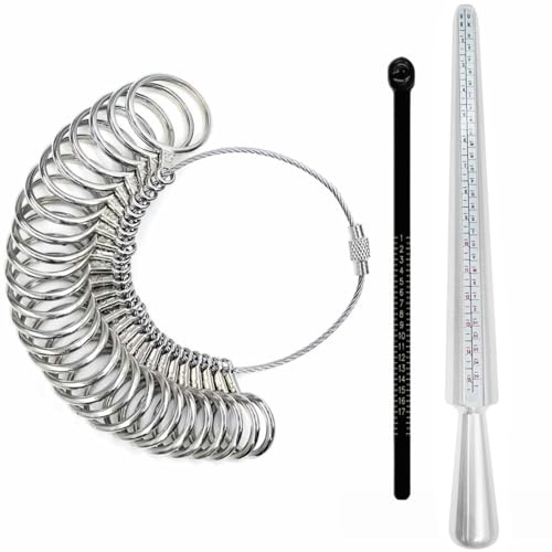 Ring Sizer UK Ring Measurement Tool, UK Sizes Finger Ring Size Measure, Aluminum Ring Measure Tools Set Jewelry Tool Ring Measure Rings Size A-Z Metal Steel For Men Women