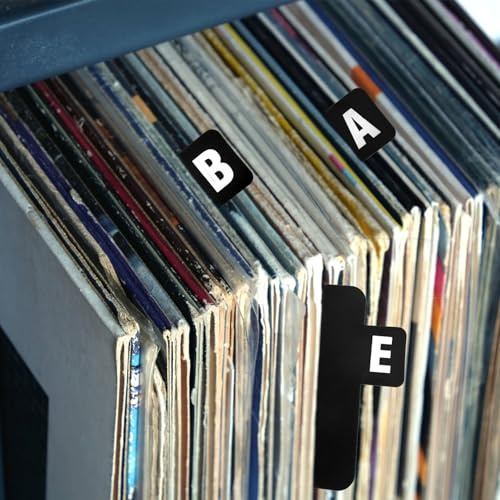 Foppla Schallplatten-Trennblätter, alphabetische Vinyl-Schallplatten-Trennblätter mit Alphabet-Tabs, wasserdichte Vinyl-Trennwände, wiederverwendbarer Vinyl-Schallplatten-Organizer