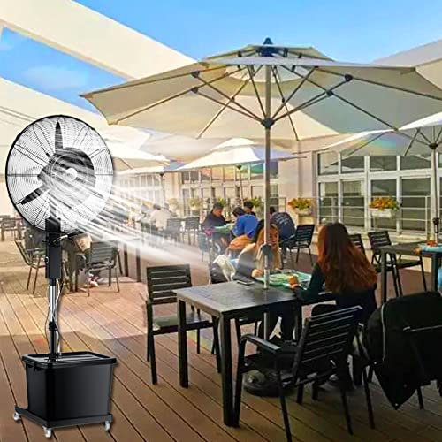 WANGXLGD Outdoor Pedestal Misting Fan, 3-Speed Patio Fans for Outside, Adjustable Height, Industrial Fan for Outdoor, Commercial Outside Restaurant Fan (81cm/31.9in)
