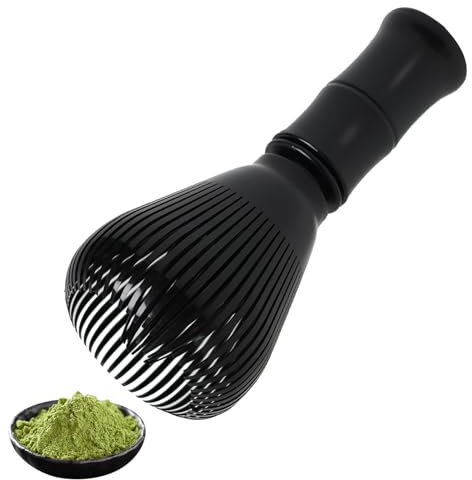 Batidor de Matcha, Set Completo para Ceremonia Tradicional Japonesa de Té, Herramienta Esencial para Preparar Matcha, Material Ecológico, Color Negro