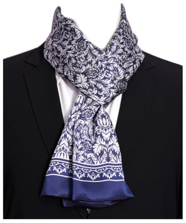 Pupatuch Halstuch Herren 100% Seide Schal Vintage Pattern Seidenschal Herrenschal