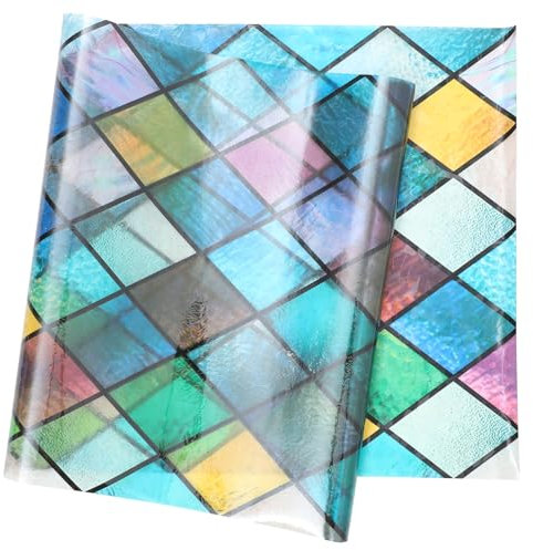 DECHOUS Fensterfolie Buntglas Statisch Haftend Pvc Sichtschutzfolie Bad Dusche Milchglas Ersatz Practical Datenschutz Sichtschutzfolie Ohne Kleber Uv-schutz