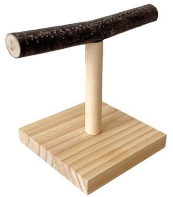 -T-Ständer - Holz-Vogelsitz, Spielstand Trainingstisch | Nymphen-Vogelspielplatz für Aras Wellensittich Tischkäfig, übung Lernspielstange, Tragbarer Freisitz Vögel Zubehör