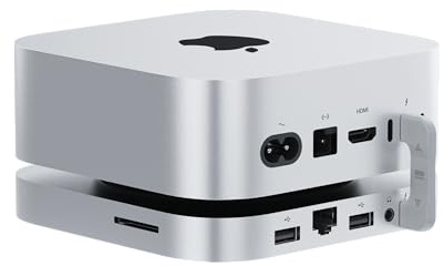 Mate Mini-A per Mac mini M4 Dock, supporto in lega di alluminio Thunderbolt 5 da 80 Gbps con doppio SSD M.2 PCle Solts 8TB (4TB* 2, Thunderbolt 5 * 1, USB-A 3.0 * 2, 2.5G LAN* 1, SD4.0 * 1, Type-C