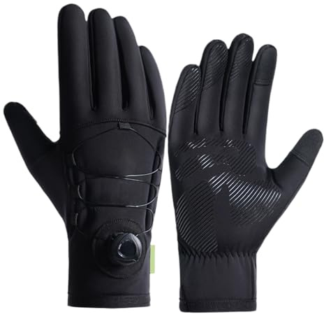 Genérico Gants thermiques pour écran tactile - Manique imperméable au vent pour hiver, ski, snowboard, entraînement, gym, course à pied, randonnée et camping