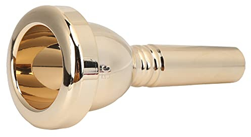 OVAQUIXI Trombone Mouthpiece, Tenor Large Shank Metal Mouthpiece 12.7mm 5G Silver Plated Brass for Tenor Trombones (Golden)