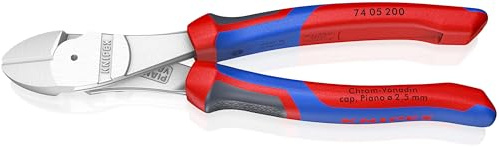KNIPEX Kraft-Seitenschneider verchromt, 74 05 200 | Mit Comfort-Griffen 200 mm
