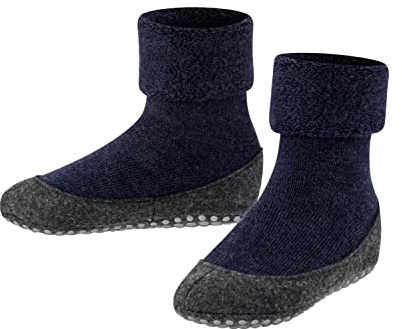 FALKE Cosyshoe K Hp laine picots sur la semelle 1 paire, Chaussettes Chaussons Mixte Enfant, Bleu Dark Blue 6680, 31-32