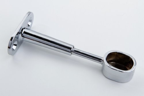 1 Schrankrohrlager Schrankrohraufhänger Kleiderstangenaufhänger mit verstellbarem Aussenteil Metall verchromt Durchmesser 22 x 15mm für ovales Schrankrohr