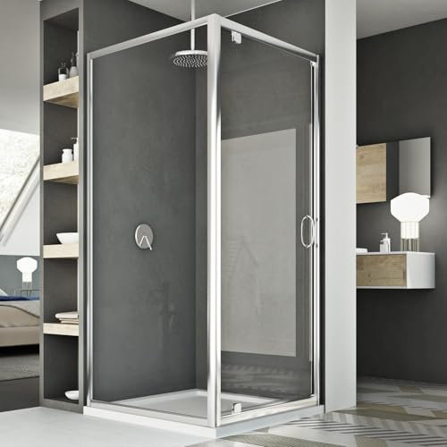 Cabine Douche 90x90 AP. 90 CM H185 transparent modèle Sintesi Duo 1 Portillon