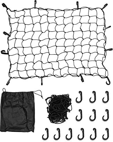 Magiin Auto Tronco Rete Bagaglio Nylon Elastico Rete Stoccaggio 90 * 120 cm Nero Resistente Universale per SUV Camion Campeggio Viaggio