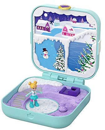 Polly Pocket Coffret Secret Polly au Pole Nord avec Mini-Figurine, 3 Surprises, Accessoires et Autocollants, Jouet Enfant, GDL85 Multicolore