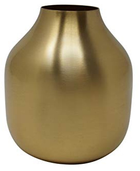 LaLe Living kleine Vase - Basit - aus Eisen in Gold, Maße Blumenvase Ø8x10cm als mini Deko auf dem Schrank, Regal oder als Tischdeko auf deinem Esstisch