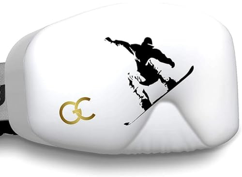 GogglesCover Ski Goggles Protective Cover, Protective Goggle Cover Portable, Ski Goggle Cover Sleeve Anti-Scratch, Ski Goggles Accessories, Ski Equipment, Snowboarder On White Design