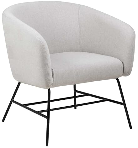 AC Design Furniture Runa Sessel in Hellgrau, Polsterstuhl für das Wohnzimmer, Moderne Lounge Sessel, B: 72 x H: 76 x T: 67 cm