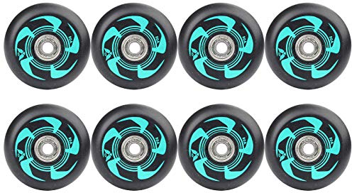 JHKJ Inlineskate-Rollen, Rollschuh-Bremsrad mit ABEC-9-Kugellagern, 72 mm, 76 mm, 80 mm, 90 A, Hockey, Grün, 76 mm
