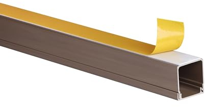KOMIB 10M Kabelkanal - Kabelkanäle/Braun - Holz Design/Selbstklebend/Fertig für die Montage/Länge = 1 Meter (30 x 30 mm - 10 x 1M)