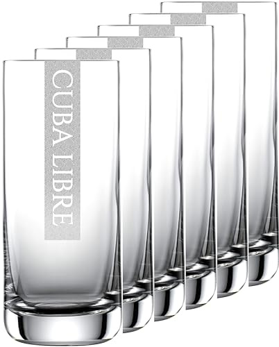 Miriquidi Lot de 6 verres Cuba Libre - 0,33 l - Gravés au laser - Passe au lave-vaisselle - Pour Cubalibre