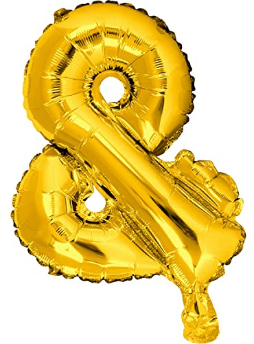 DekoRex Folienballon Gold 40cm Luftballon Geburtstag Hochzeit Deko (Sonderzeichen &)