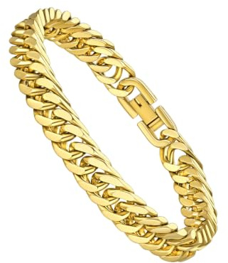 Richsteel Armband Herren Panzerkette Edelstahl Armbänder Herrenarmband | Silber/Schwarz/Gold Edelstahl Panzerarmband 6/8/12/17mm breit 19/21/23cm lang Cuban Gliederarmband Herrenschmuck Hip Hop