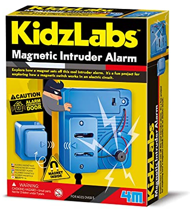 4M - KidzLabs - Magnetischer Einbruch Alarm - Interaktives Lernen Experimentierkasten Lernspielzeug - DIY Kit für Kinder und Jugendliche - für Kinder ab 5 Jahre