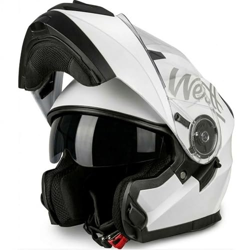 Westt Motorrad Klapphelm mit Sonnenblende und Visier ECE 22.06 Zertifiziert