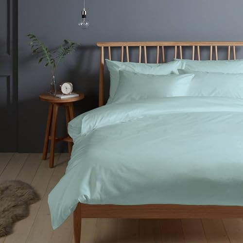 Pizuna Bettwäsche 140x200 + 70x90 Baumwolle Babyblau 400 Fadenzahl | 2-Teilig 100% Langstaple Baumwolle Bettbezug und Kissenbezug, Mako Satin Bettwäscheset 140x200 + 70x90 Mako Satin