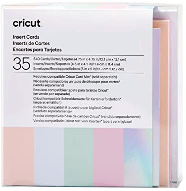 Cricut Insert Cards | Prinzessin | 12,1 cm x 12,1 cm (Größe S40) | 35-Pack | Zur Verwendung Mit Card Matte