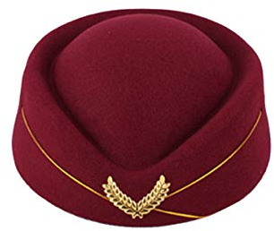 GALPADA Flugbegleiterinnenmütze Aus Einheitsgröße Für Kostüme Cosplay Und Musicaldarbietungen Farbe Weinrot