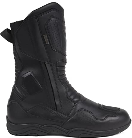 REBELHORN Compass Motorradstiefel Membran SympaTex Fersen- und Knöchelschutz und versteifte Schuhspitze Antirutschsohle Zwei Lange Reißverschlüsse