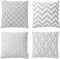TIDWIACE Gris Fundas de Cojines 45 x 45 cm, Juego de 4 Lino Cojines Decoracion,Fundas de cojín Decorativas Suaves y Transpirables para Sofá,Dormitorio y Sala de Estar,con Cremallera Oculta