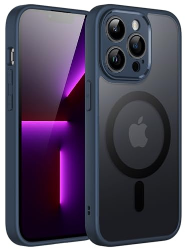 JETech Magnetic Matte Case for iPhone 13 Pro Max, Navy | Compatible with MagSafe, Translucent Matte Back, Slim Shockproof Protection