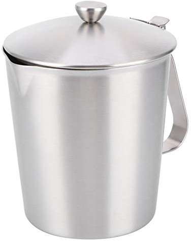 Coffee Latte Cup, Thicken Coffee Latte Cup, Coffee Pitcher 304 Stainless Steel Measuring Cup with Lid Milk Frothing Jug with Scales for Family Kitchen, Coffee Shop, Restaurant