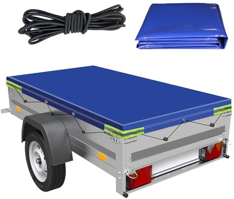 Plutohiker Anhängerplane Flachplane 2075x1140x100 mm für viele 750kg Hänger- Autoanhänger Abdeckplane