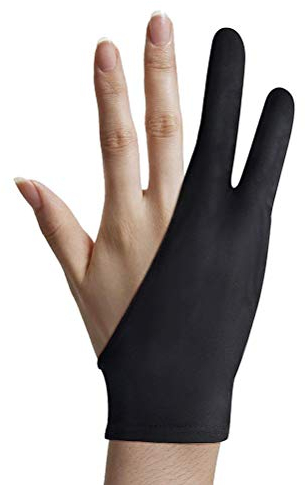 Guante de Tableta de Artista de Tableta de Dibujo Gráfico, Guante de Dos Dedos para Dibujar, Material de Spandex (1PCS)