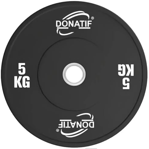 DONATIF Bumper Hantelscheiben 5 kg mit Olympion Loch – Scheiben 50 mm – Scheiben Bumper Plate – Hantelscheiben – Hantelscheiben – Hantelscheiben für Zuhause und Fitnessstudio – Scheiben 5 kg Gummi