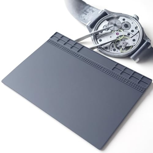 Tappetino in Gomma per Orologi anti static mat Cuscinetto da Tavolo per Riparazione Orologi Antiscivolo, Accessorio per Manutenzione Orologiaio Grigio, Werkzeuge