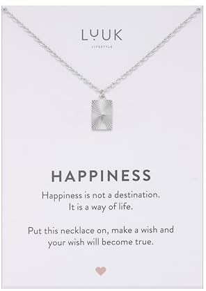 LUUK LIFESTYLE Elegante Damen Halskette mit Anhänger und Spruchkarte | Edelstahl, Wasserfest, Hypoallergen, Verstellbare 50cm Kette, Geschenkidee, Alltags Look, Modeaccessoire