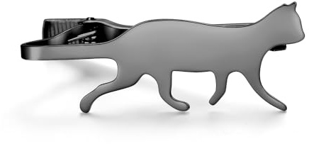 STJARNA Katze Krawattenklammer Edelstahl Silber Schwarz Golden Männer einzigartige Geschenkbox