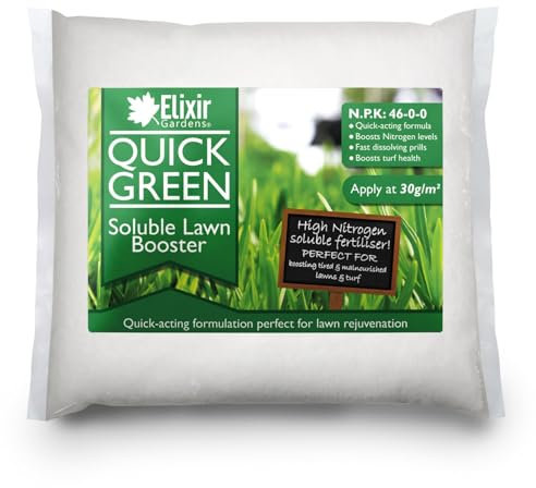Elixir Gardens Urea 46-0-0 QuickGreen soluble Lawn booster | 1kg 2kg 3kg 4kg 5kg 10kg 15kg 20kg 25kg | High Nitrogen Grass Fertiliser Feed | Supplied in a Bag or Tub | 1kg Bag