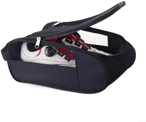 WIIYENA Golf-Schuhtasche, wasserdichte Sportstiefel/Schuhregistasche, für Fußball, Cricket, Rugby, Golf, Outdoor-Reisen, mit Belüftung, atmungsaktive Schuhtasche (schwarz)