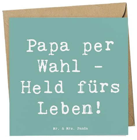 Mr. & Mrs. Panda Glückwunschkarte Spruch Adoptivvater Held - Geschenk, faltkarte, handgemacht, Familie, Klappkarte, Wahl, Papa per, doppelkarte, Familienstruktur, Helden, Grußkarte, Adoption, Lächeln