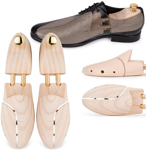 SULPO Shoe Tree Men & Women Made of Pine Wood - Shoe Shaper Wood - Wooden Shoe Stretcher - For Longer Durability of Your Shoes - Elegant Design, beige, 37-38
